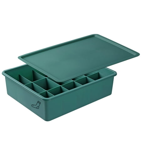 

ActFu Bra Storage Box with Lids Large Capacity Simple Compartments Design Sock Storage Case Household Supplies
