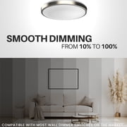 DYMOND Dimmable 13 LED Ceiling Light Adjustable Color Temperature Flush Mount Brushed Nickel Ring
