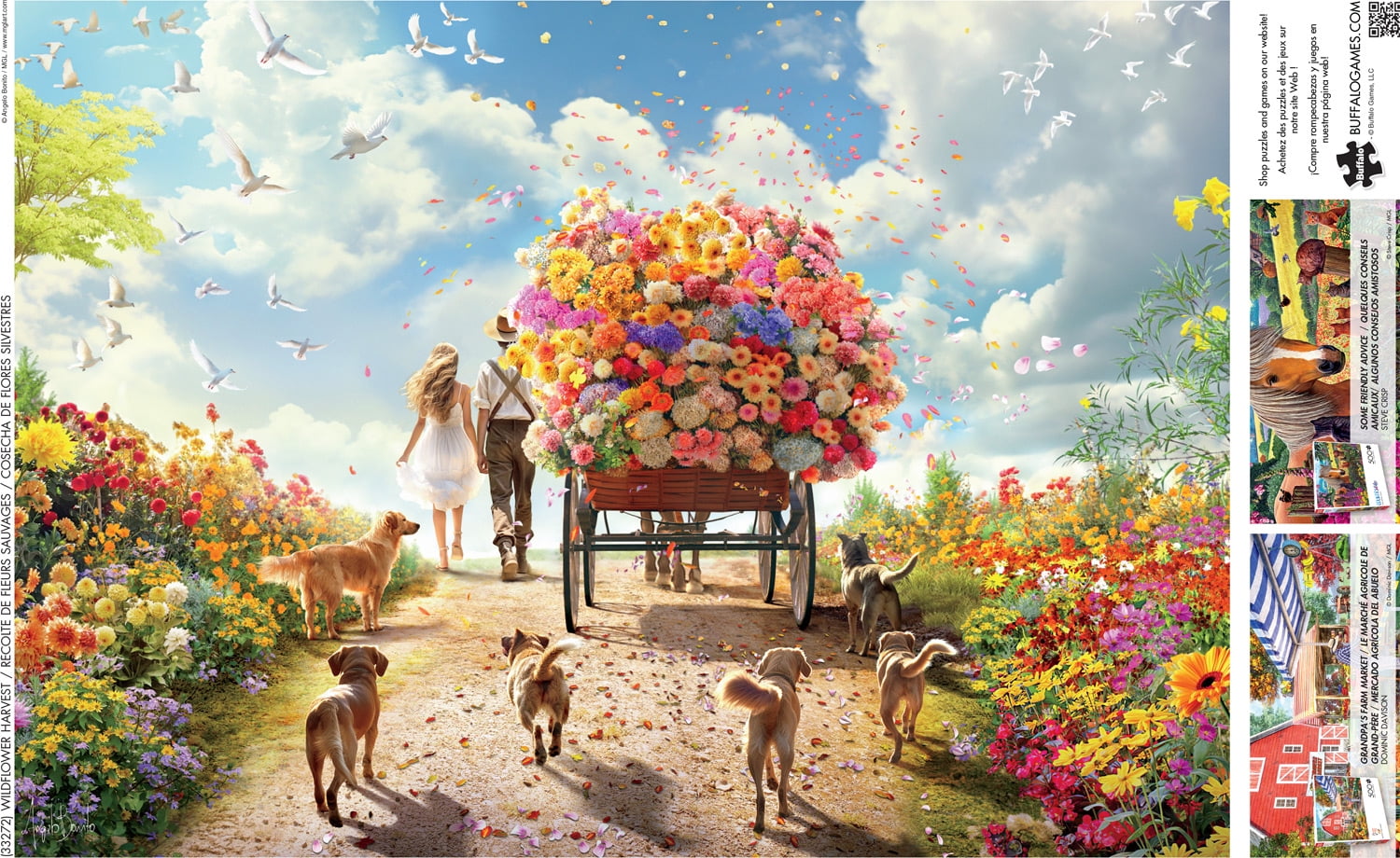 Buffalo Games Country Life Wildflower Harvest 500-Piece 21.25 x 15 inch Interlocking Jigsaw Puzzle for Adults Ages 14-99