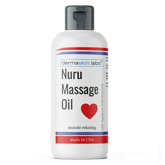 Nuru Massage Oil Body on Body Massage All Natural Relaxing Super Slippery for Sore Muscles, Dry Skin with Japanese Nori Seaweed Made in USA