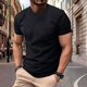 thumbnail image 1 of Playeras Elvqul para Hombre Liso Manga Corta Economicas Abotonada Gym Negro con Solapa, 1 of 6