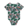 thumbnail image 2 of Daiia Tropical Leaves Printed Unisex-Baby Short Sleeve Onesies Bodysuits Baby Climbing Clothes Soft and Comfortable Romper with Expandable Shoulder Design-18 Months, 2 of 8