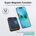 thumbnail image 5 of Wireless Portable Magnetic Power Bank 5000 mAh-Fast Charge Output 20W-With Battery Display-Black, 5 of 8