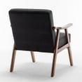 thumbnail image 4 of Mid-Century Accent Chair, Indoor Lounge Chair with Solid Wood Frame and Extra-Thick Backrest, Retro Reading Chair for Bedroom, Reading Room, Living Room, 4 of 5