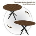 thumbnail image 3 of PORKISS 59" Extendable Round Dining Table for 6, Modern Kitchen Table with Carbon Steel Base, Dining Room Table with Thickened Wood Grain Tabletop, Perfect for Small Space, Walnut+Black, 3 of 9