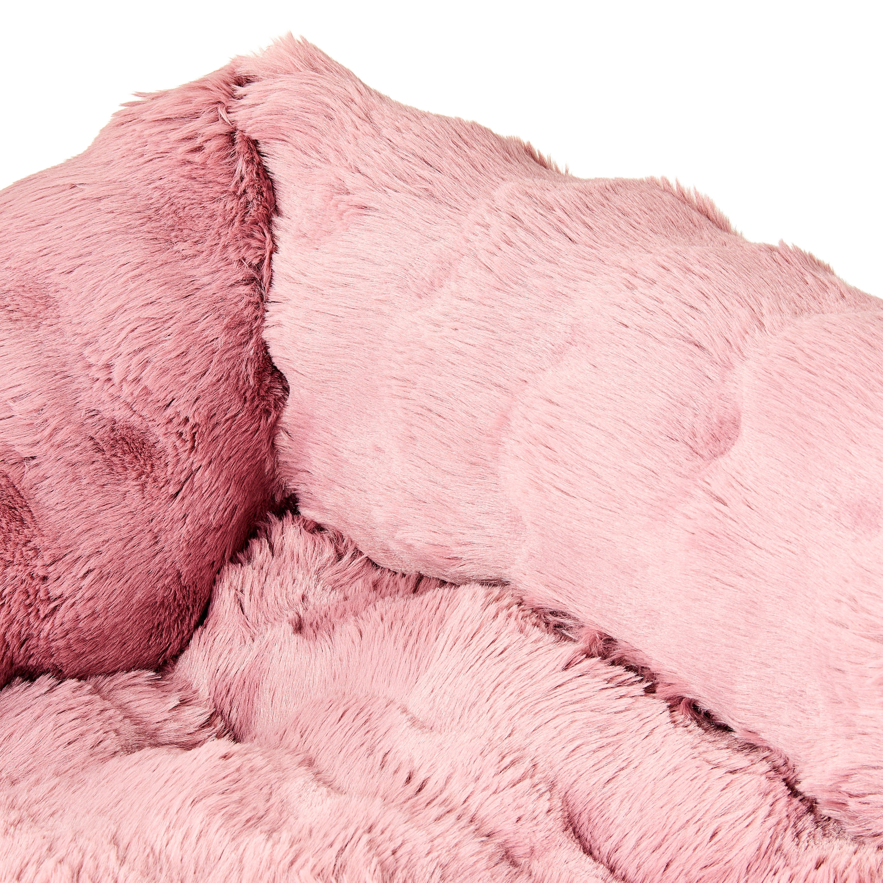 Vibrant Life Medium Bubble Faux Fur Orthopedic Cuddler Pet Bed, Pink, 24" x 20"
