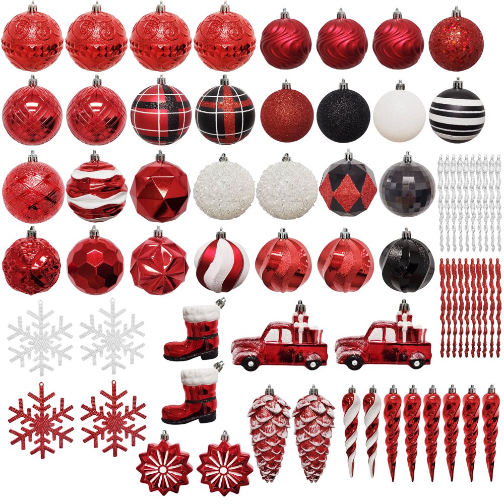 Red And Black Christmas Ornaments 