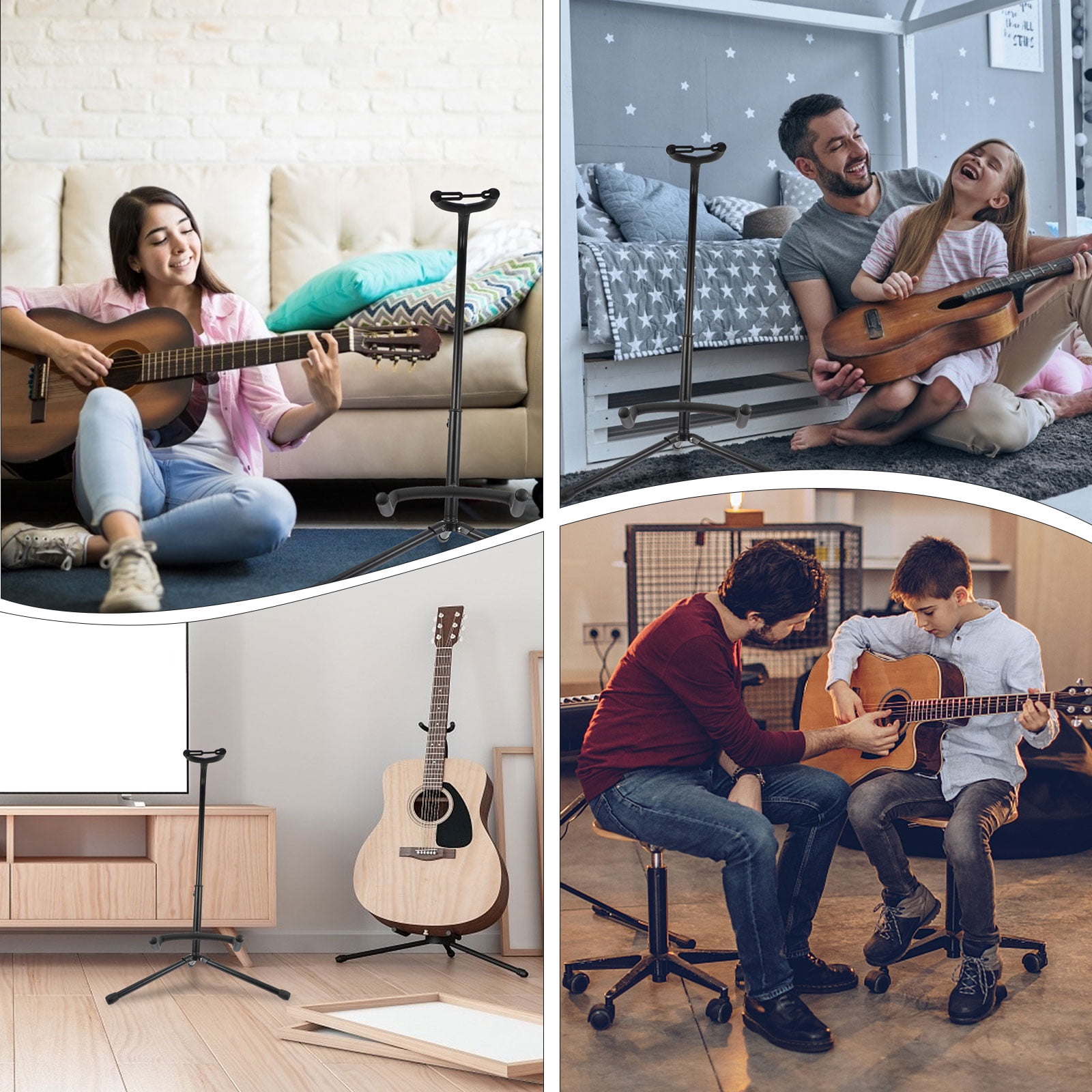 ELAYARD Lightweight Portable Folding Guitar Stand with Iron Frame, Display Rack for Musicians, Guitar Shops, and Performers - 1 Set