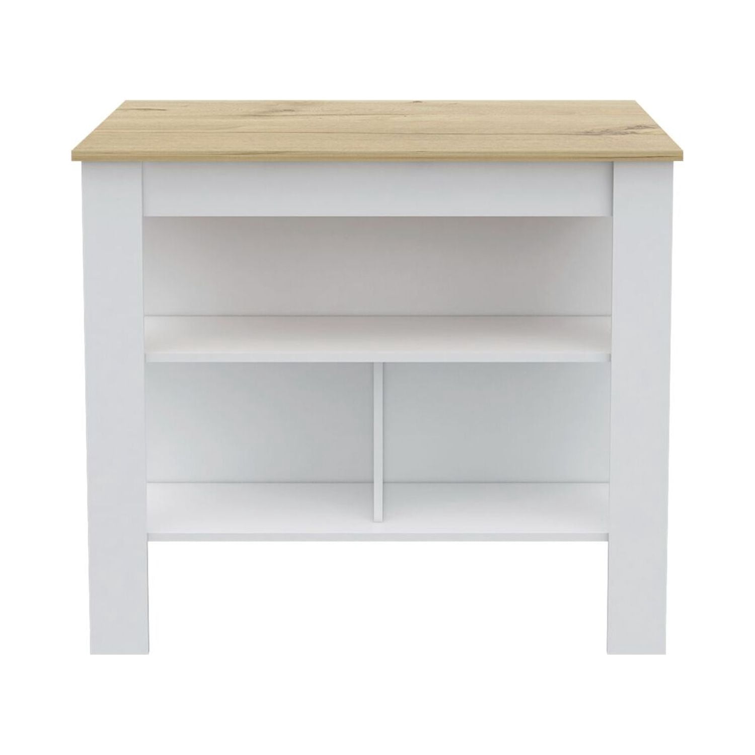 Phoenix 2 Piece Kitchen Set, Cala Kitchen Island + Napoles Utility Sink, White /Light Oak