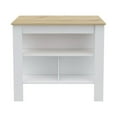 thumbnail image 3 of Oslo 2 Piece Kitchen Set, Cala Kitchen Island + Kitchen Service Cart, White / Light Oak, 3 of 6