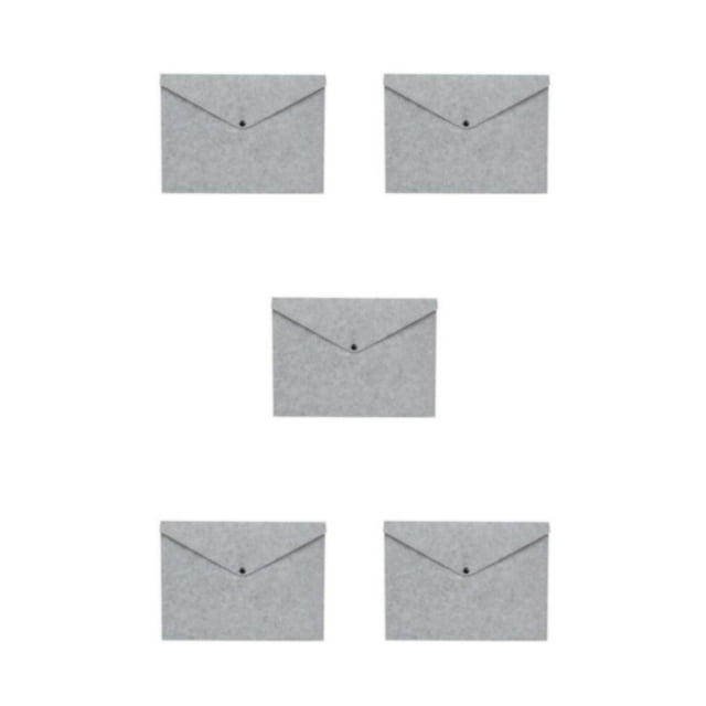 ZheElen Felt Folder Organizer For Artists Crafters And Sewers File Document Bag File Folders File Storage Organized Clutter-free light grey 5Set