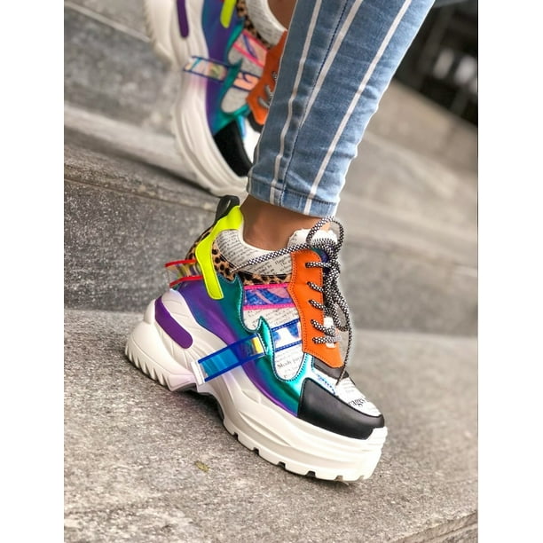 Tenis Sneakers Casual para Dama Hanna MX Oval Multicolor Walmart