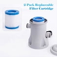 thumbnail image 3 of Pool Filter Pump 330 GPH Paddling Pool Electric Water Pump Pool Pumps Ground Small Pool Filter Pump US Plug,1 * Pump with power cord 2 * Filter Cartridge 2 * Filter Mesh 2 * Pipe 4 * Buckle,Grey, 3 of 7