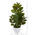 thumbnail image 2 of Nearly Natural 22" Zamioculcas Artificial Plant in White Planter, Green, 2 of 4