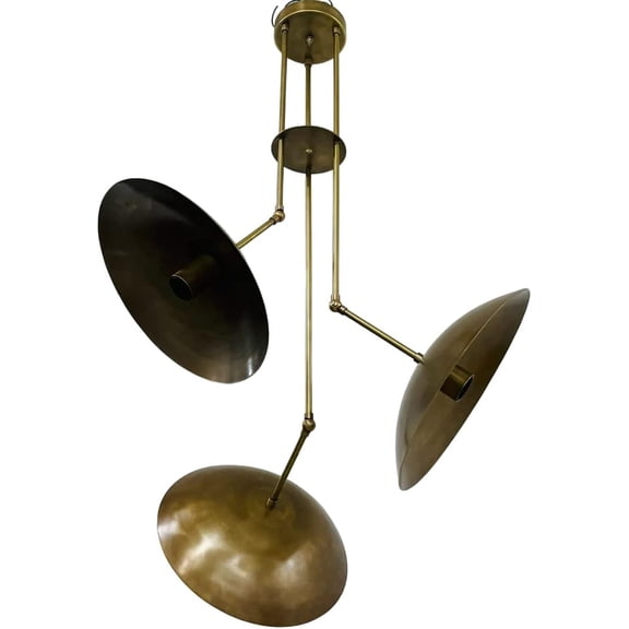 3 Light Brass Domed Pendant Modern Antique Brass Sputnik Chandelier Light Fixture