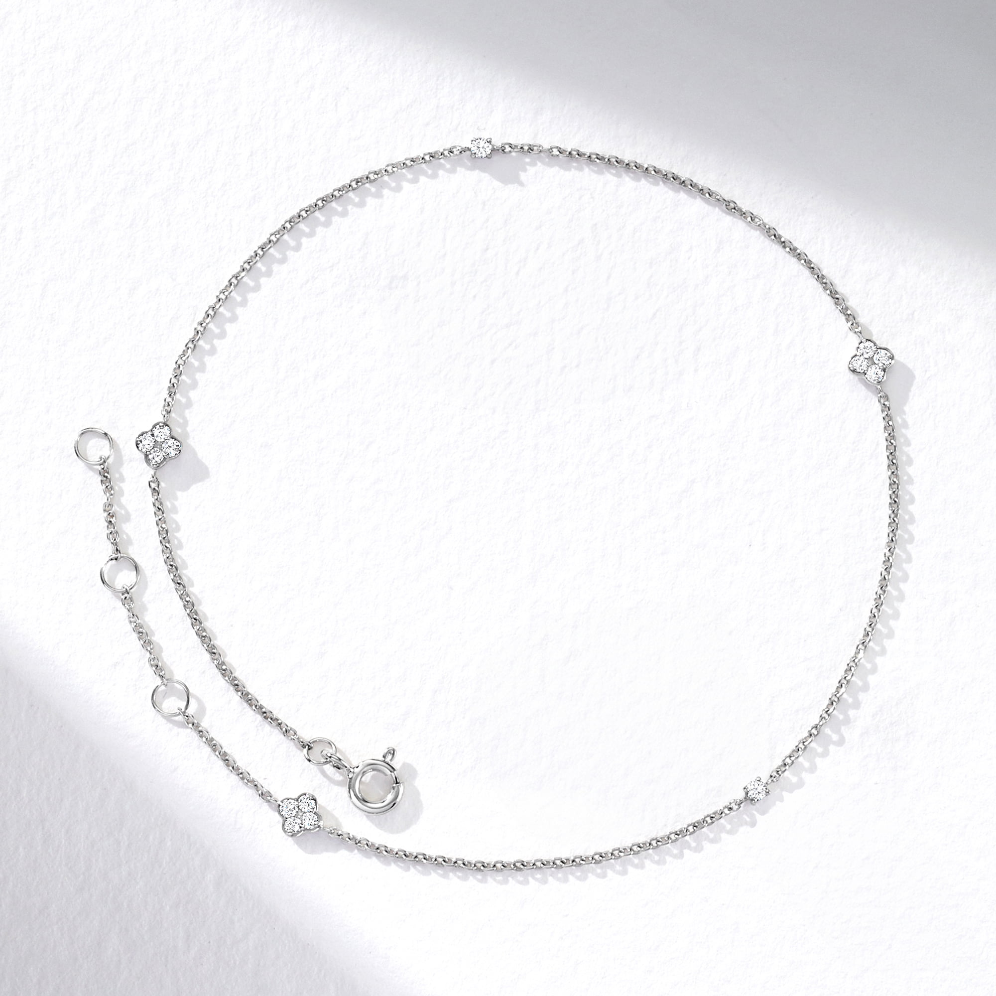 Pure Collection by Ross-Simons 0.15 ct. t.w. Diamond Anklet in Sterling Silver, Women's, Adult