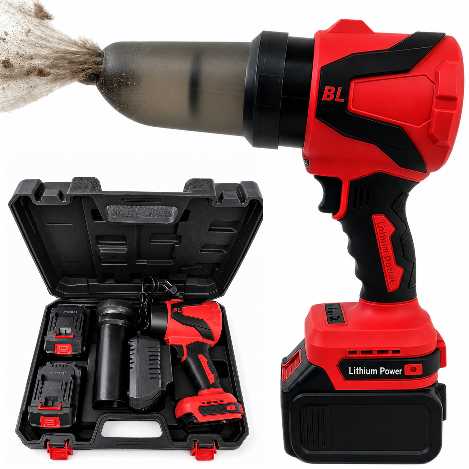 Camkey 21V Cordless Leaf Blower Vacuum with 2 Batteries photo 1