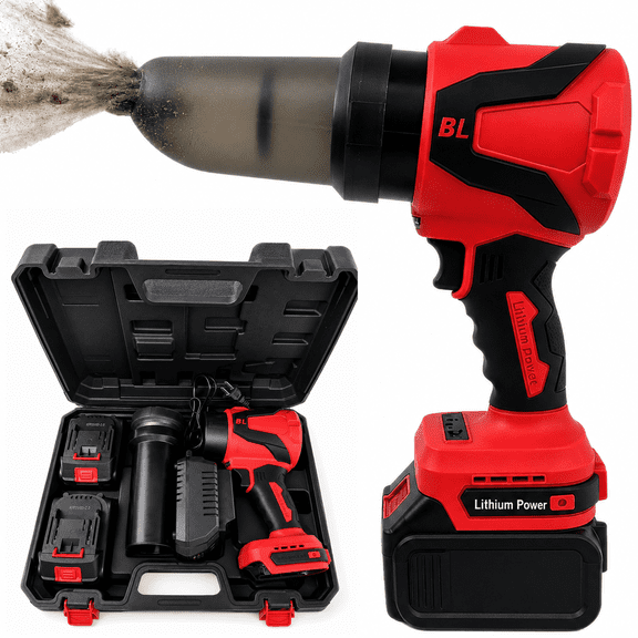 Cordless Leaf Blower Vacuum, 21V Brushless Electric Leaf Blower with 2 Batteries and Charger, Battery Powered Lawn Blower, 2-in-1 Small Handheld Blower Vacuum with Storage Case for Lawn Care,