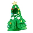 thumbnail image 5 of Xmas Tree Cape with Santa Hat Dogs Cat Christmas Costume for Cats Dogs Green Large, 5 of 8
