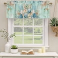 thumbnail image 2 of 2 Pack Marine Life Valance for Window Blue Shell Coral Eucalyptus Leaves Green Background Kitchen Valance Rod Pocket Short Curtain Topper Decorative Window Treatment for Living Room Bedroom 42"x12", 2 of 9