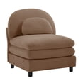 thumbnail image 2 of NEW Vitoria 30.3" Curved Armless 1-Seat Modular Sofa, Teddy Fleece Fabric with Throw Pillow, Double-Layer Cushion, Easy Assembly, for Living Room, Camel, 2 of 6