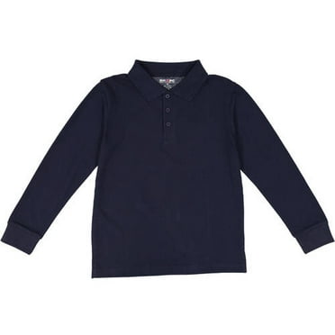 Jerzees School Uniform SpotShield Long Sleeve Polo (Little Boys & Big ...