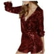 thumbnail image 1 of Trajes de Mujer Casual, Manga Larga con Cuello en V Traje de Lentejuelas con Cintura Elástica, Longitud Del Tobillo de la Moda, 1 of 8
