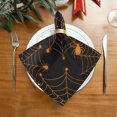thumbnail image 2 of Coolnut Halloween Spider Web Cloth Napkins Set of 4,Reusable Washable Polyester Dinner Table Napkins for Kitchen,Dining,Restaurant,Party Decoration, 2 of 7