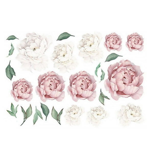 Pegatina de pared Toystoory flores de peonía Rosa claro 40x60cm