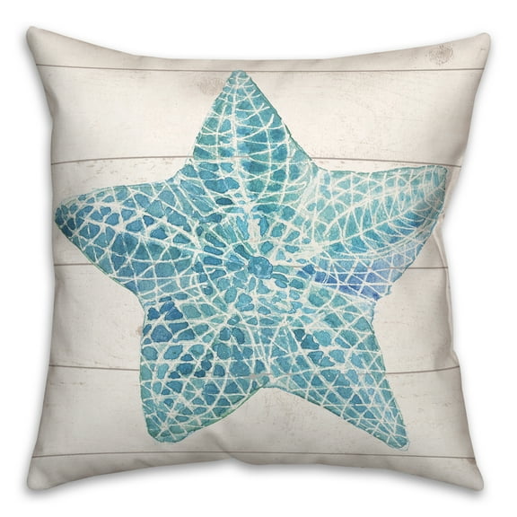 Creative Products Starfish Watercolor Blue 18x18 Spun Poly Pillow