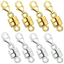 DESIGNICE Magnetic Necklace Clasp Extra Strong,Gold and Silver Plated Magnet Jewelry Clasps Converters,Bracelet Extender for Women Seniors