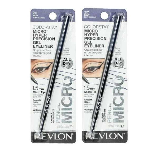 Revlon Crayon Colorstay Micro Hyper Précision Gel Eyeliner, 217 Bleu Marine Marine, 0,002 OZ (0,06 g), Lot de 2
