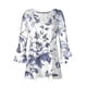 thumbnail image 4 of Camisetas de Cuello en V Mujeres, Impreso 3/4 Manga Blusa Casual Hecha de Cómodo Estante de Imitación para Toda la Temporada de Uso Diario, Camisetas Casuales de Mujer, 4 of 5