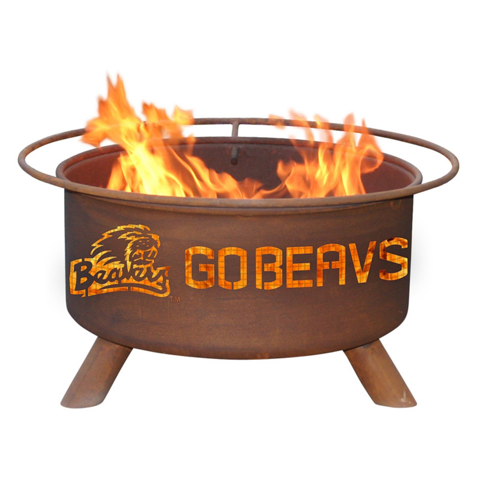 Oregon State Fire Pit In Natural Rust Patina Collegiate