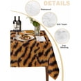 thumbnail image 5 of Black Orange Rectangle Tablecloth, Vintage Abstract Tiger Stripes Fur Patterned Waterproof & StainResistant Tablecloth, Washable Oil-proof Table Cover for Dining/Party/Wedding/Camping/Buffet 52x70 In, 5 of 9