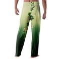 thumbnail image 3 of Domuza Men's St Patricks Day Pajamas Pants Shamrock Clover Stretch Waist Drawstring Pj Pants Relaxed Fit Soft Lounge Sleepwear with Pockets Army Green XL, 3 of 5