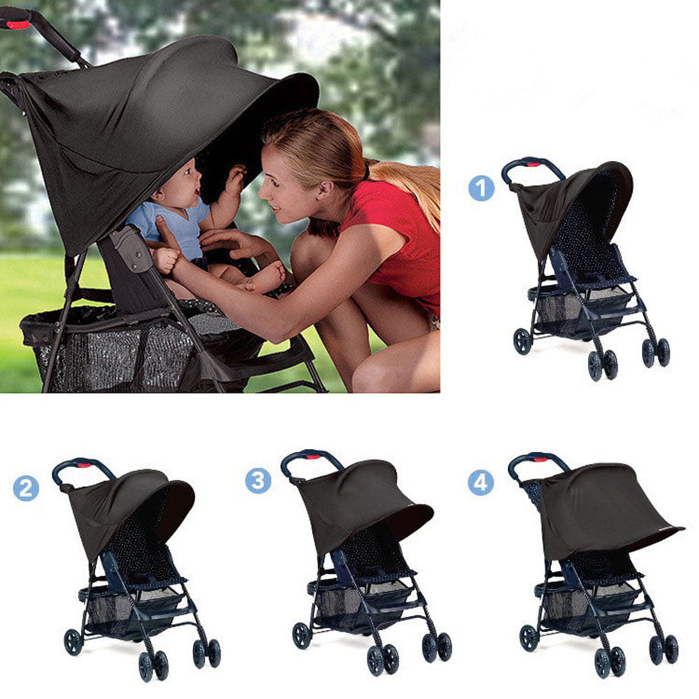 1pc Kids Baby Stroller black rag anti UV shade sun & rain protective cover 