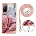 thumbnail image 6 of Case for Samsung Galaxy S20 FE, Adjustable Detachable Crossbody Strap Neck Strap Silicone Bumper Marble Painted TPU Ultra Thin Shockproof Protective Phone Case Cover for Galaxy S20 FE, Rose, 6 of 7