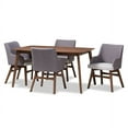 thumbnail image 2 of Baxton Studio Monte Mid-Century Modern Walnut Wood Rectangular 5-Piece Dining Set, 2 of 6