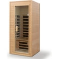 thumbnail image 2 of Infrared Sauna for Home Single Person Hemlock Far Infrared Roof Embedded Indoor Sauna for Home with Bluetooth & LED, Natural, 2 of 7