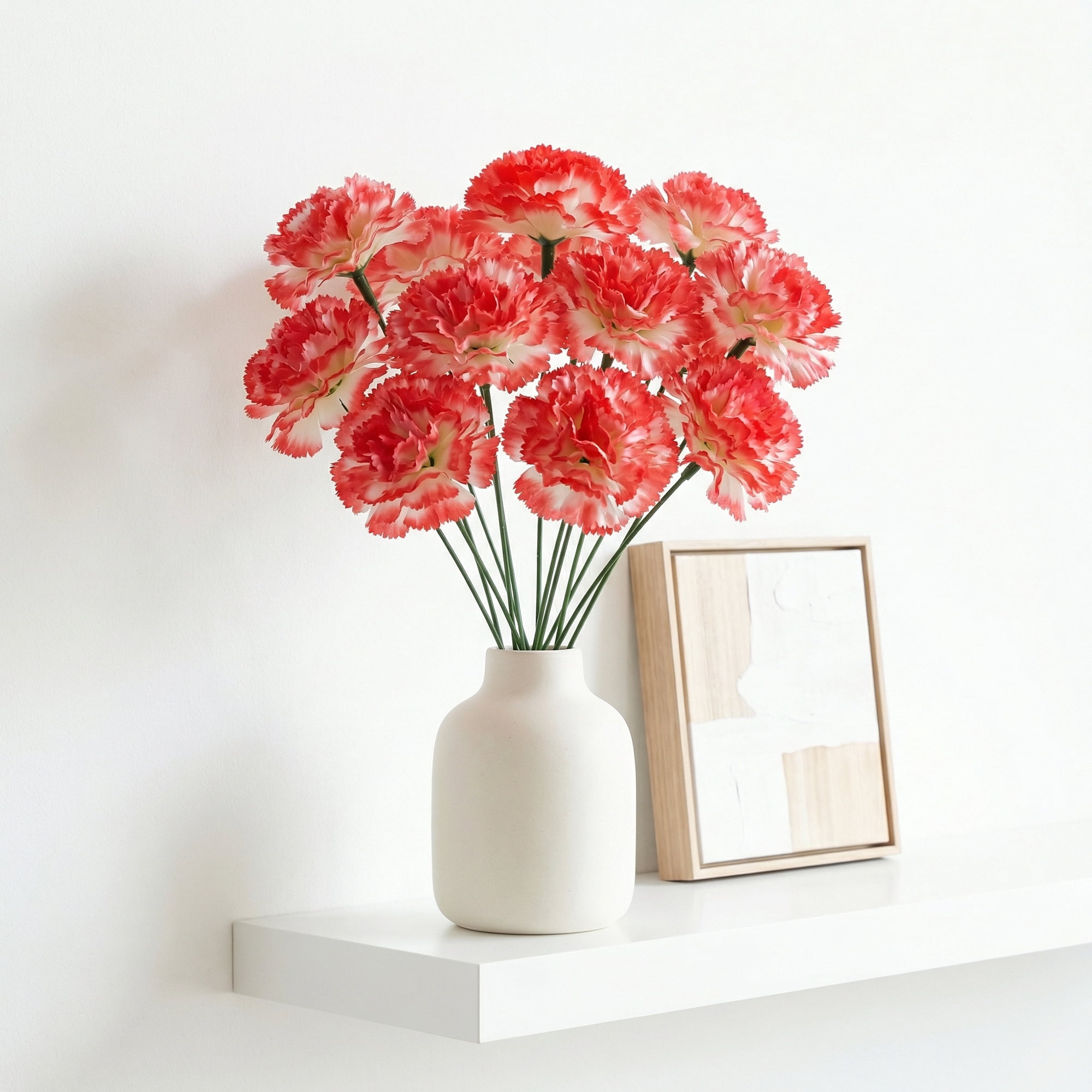 Unique Bargains Artificial Carnation Flowers with Detachable Heads Pink 5.9 in