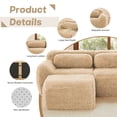thumbnail image 4 of HUTWIFE Home L-Shaped Plush Reclining Sectional Sofas with 1 Ottoman, Light Khaki, 4 of 10