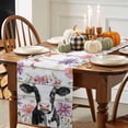 thumbnail image 3 of Funny Cow Cotton Linen Table Runner, Washable Table Runners for Kitchen, Dining Room, Holiday, Home Party Table Decor, 13x90 Inches, 3 of 9