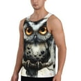 thumbnail image 2 of Gukieu Whimsical Owl On Branch Print Men's Quick Dry Fitness Vest, Round Neck Sleeveless Fitness Bodybuilding Top-X-Large, 2 of 7