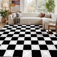 thumbnail image 3 of Washable Checke Rug x Low Pile Area Rug for Living Room Bedroom Nursery Modern Neutral Farmhouse Checkerboard Carpet Pet Kid Friendly, 3 of 9
