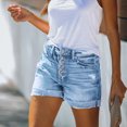 thumbnail image 4 of 2023 Summe Pantalones cortos de mezclilla para mujer Pantalones cortos rasgados de moda casual vintage para mujer, 4 of 5