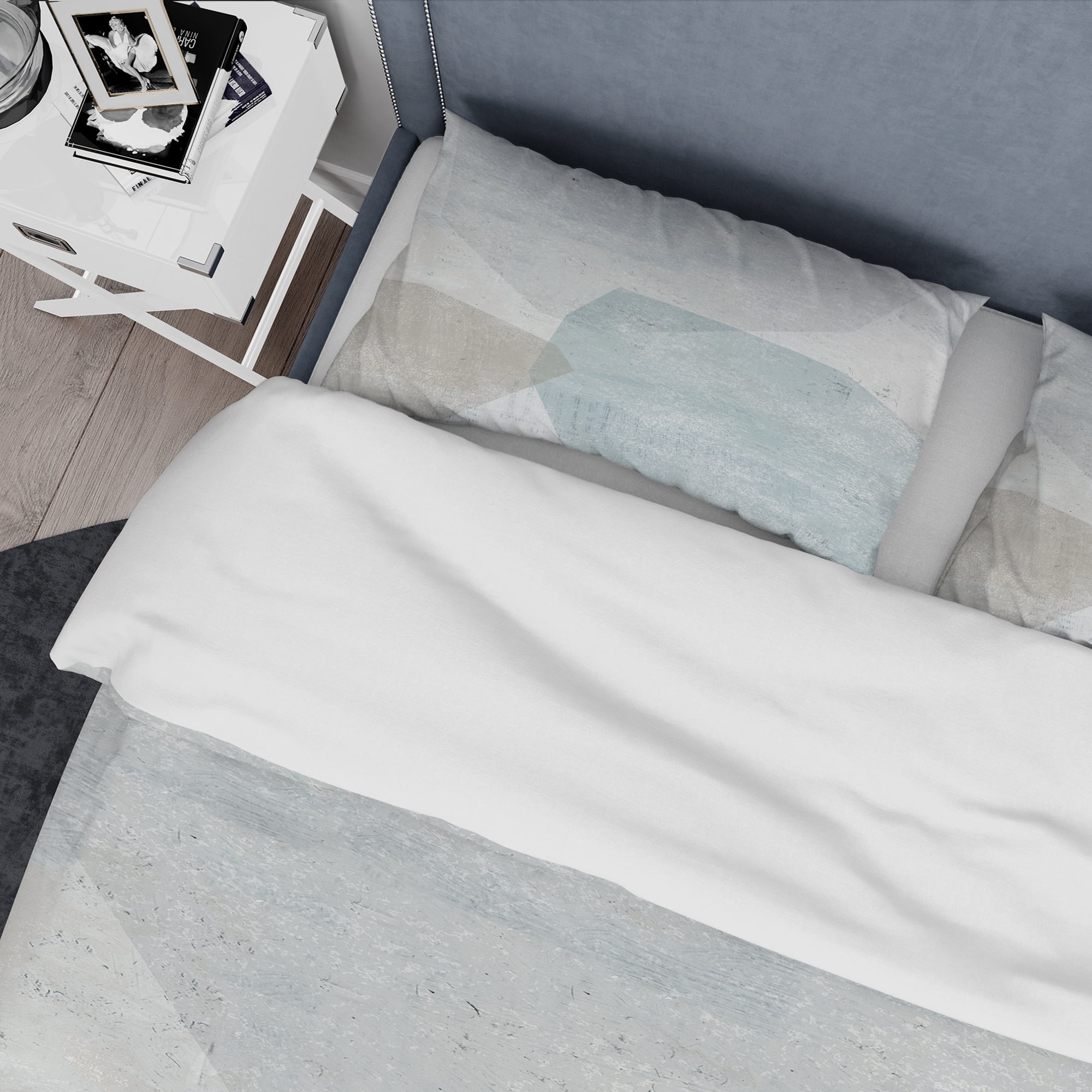Designart 'Grey and White Collage II' Geometric Duvet Cover Set