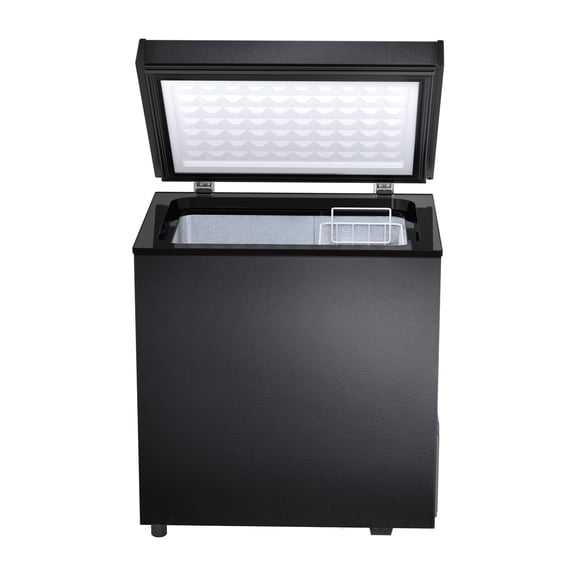 WAA 1.8 Cu. Ft. Compact Chest Freezer with Removable Basket,7-Level Adjustable Thermostat,Quiet Top-Open Deep Freezer for Home,Apartment,RV and Office,Black