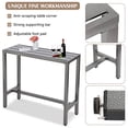 thumbnail image 4 of Outdoor Patio Counter Height Bar Table, 47" Rectangle for Patio, Garden, Yard, Balcony, Poolside (Grey, 47"L), 4 of 7