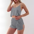 thumbnail image 5 of Teissuly Women 2 Piece Outfit Set Sleeveless Top Short Pants Nightshirt Homewear Pajamas, 5 of 6